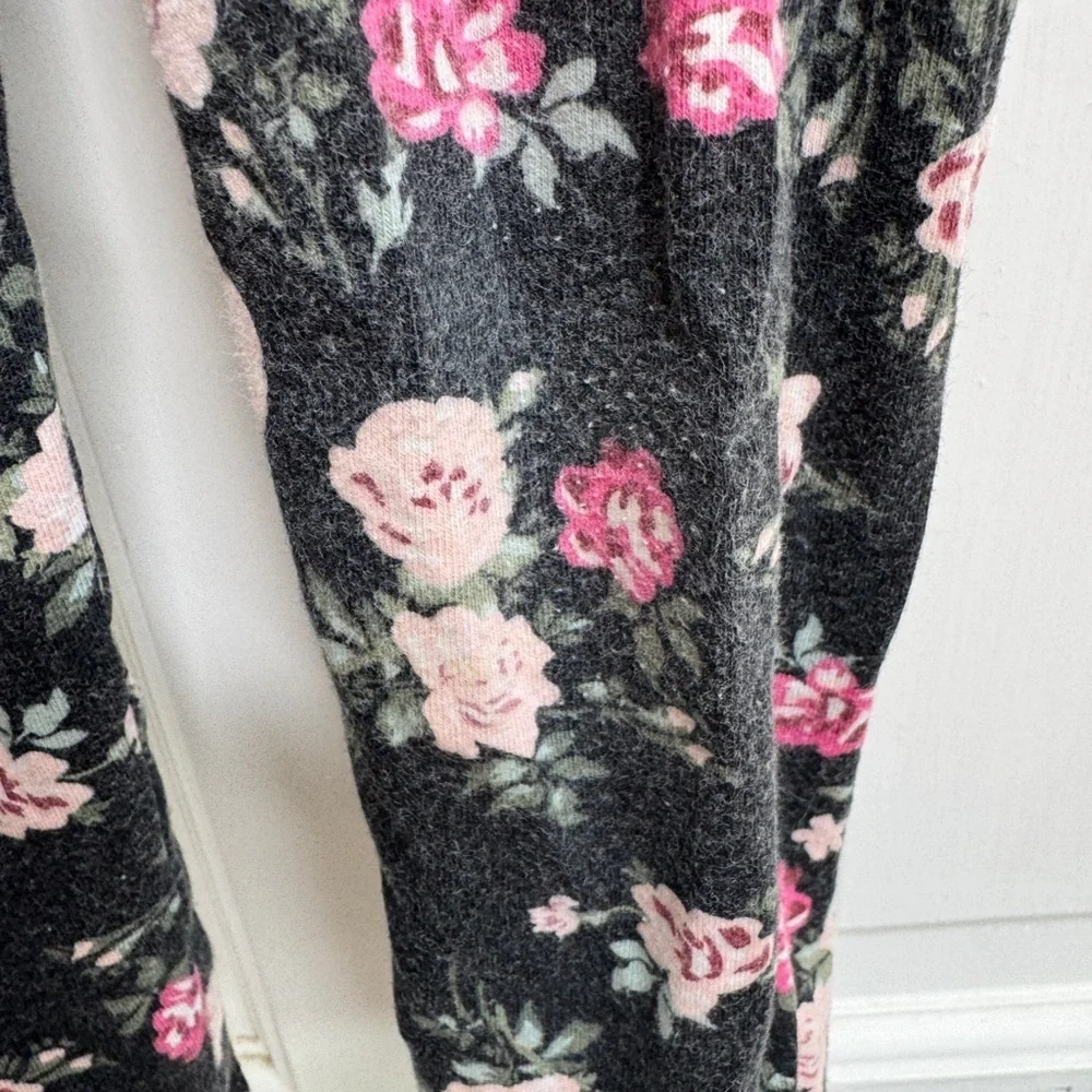The Children's Place 2T Girls Black & Pink Floral Leggings Pants